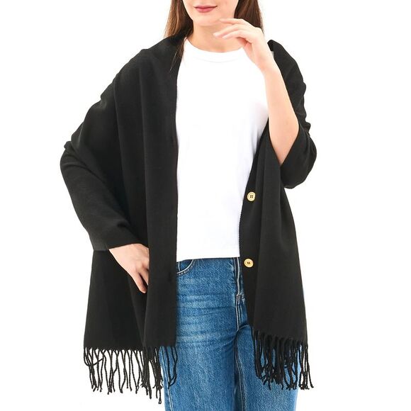 Alpine Swiss Womens Shawl Evening Wrap Pashmina Large Scarf Fringe Cape Poncho - Picture 7 of 7